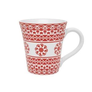 Caneca Oxford Branco C/Vermelho-350ml