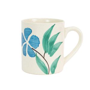 Caneca Comercial de Cerâmica Branco C/Flores-330ml