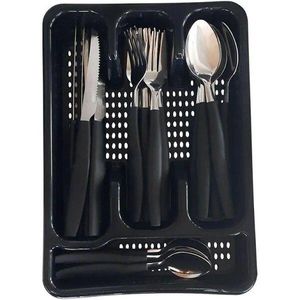 Conjunto de Talher com Escorredor 25 Peças Preto Tekshine