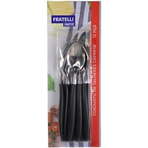 Conjunto Talher Caprese Fratelli 12 Peças Preto