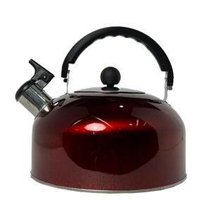 Chaleira Inox com Apito 3 Litros Vermelha