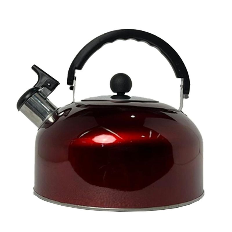 Chaleira  Inox com Apito 3 Litros Vermelha