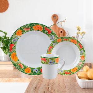 APARELHO DE JANTAR 100% PORCELANA 12 PEÇAS