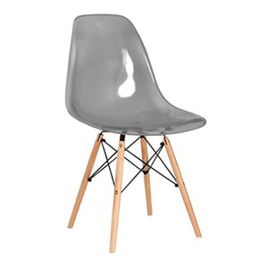 Cadeira Eames Wood Union Home Acrílica Preta
