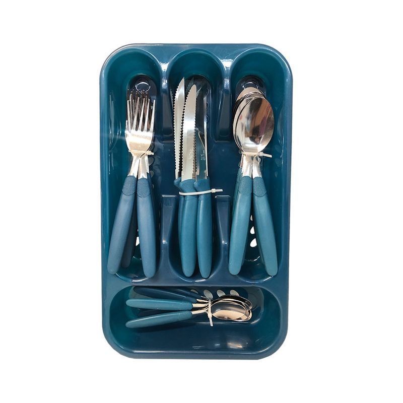 Conjunto-de-Talher-com-Escorredor-25-Pecas-Azul-Tekshine
