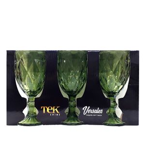 Conjunto Taças de Vidro Versales 3 Peças 315ml Union Home Verde