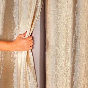 Cortina Seda Amassada 3,0x2,65m Dluxe Tekshine-Salmão
