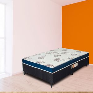 Cama Casal Super Box Tekshine Colchão Acoplado