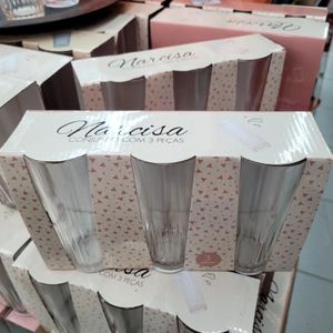 Conjunto de Copos Cristal Narcisa  3 Peças 300ml