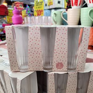 Conjunto de Copos Cristal Narcisa  3 Peças 300ml